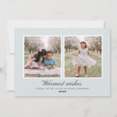 Cartes Pour Fêtes Annuelles Gold Christmas Script Calligraphy Mint Collage (Dos)