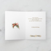 Cartes Pour Fêtes Annuelles Gold Christmas Wreath Happy Holidays Script Photo (Intérieur)