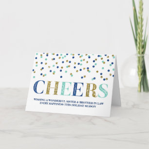 Cartes Pour Fêtes Annuelles Gold Confetti Christmas Soeur & Frère en Droit