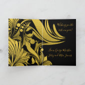 Cartes Pour Fêtes Annuelles Gold Faux Foil sur Black Elegant Nouvel An (Intérieur)