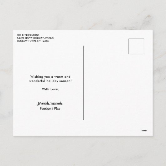 Cartes Pour Fêtes Annuelles Gold Foil Script Joyeux Noël Photo de vacances (Dos)