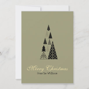 Cartes Pour Fêtes Annuelles Gold Font minimaliste Noël Arbre de Noël Saison de