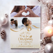 Cartes Pour Fêtes Annuelles Gold Glitter 3 Photo Christmas
