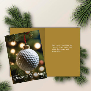 Cartes Pour Fêtes Annuelles Gold Golf Bonnes Fêtes pliées Noël
