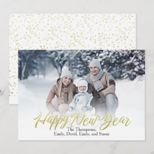 Cartes Pour Fêtes Annuelles Gold Happy New Year Calligraphy Script 1 Photo