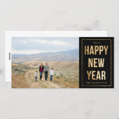 Cartes Pour Fêtes Annuelles Gold Happy New Year Faux Parties scintillant sur B (Devant / Derrière)