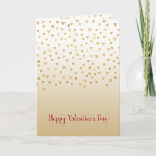 Cartes Pour Fêtes Annuelles Gold Hearts Ombre