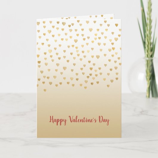 Cartes Pour Fêtes Annuelles Gold Hearts Ombre (Devant)
