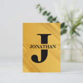 Cartes Pour Fêtes Annuelles Gold Intersecting Initial Letter Name Typography (Debout devant)