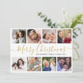 Cartes Pour Fêtes Annuelles Gold Joyeux Noël 9 Photo Collage (Debout devant)