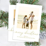 Cartes Pour Fêtes Annuelles Gold Joyeux Noël Calligraphie<br><div class="desc">Ce design comprend un joyeux collage photo de Noël deux 2 modèles photo,  script de calligraphie or,  un moderne et minimaliste,  simple élégant,  typographie,  un classique et minimaliste cartes photos de vacances.</div>