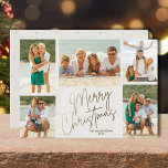 Cartes Pour Fêtes Annuelles Gold Joyeux Noël Cinq photos<br><div class="desc">Les cartes de fin de année de Noël multiphoto arborent vos noms et les mots Joyeux Noël en lettres d'or chic sur un arrière - plan blanc cassé. Il vous suffit de télécharger vos photos de famille préférées et d'ajouter votre personnalisation de famille au dos. Sélectionnez Haute Définition pour obtenir...</div>
