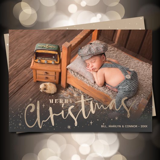 Cartes Pour Fêtes Annuelles Gold Joyeux Noël Photo