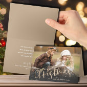 Cartes Pour Fêtes Annuelles Gold Joyeux Noël Plié Photo