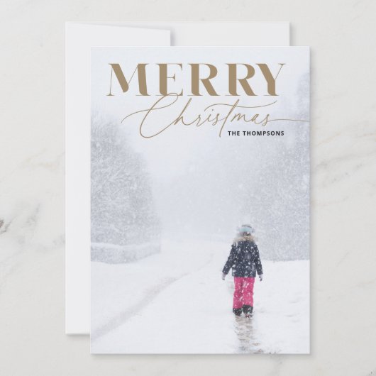 Cartes Pour Fêtes Annuelles Gold Joyry Script Serif Christmas Portrait (Devant)