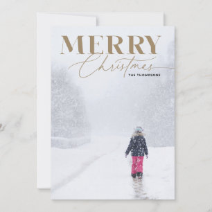 Cartes Pour Fêtes Annuelles Gold Joyry Script Serif Christmas Portrait