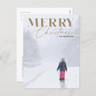 Cartes Pour Fêtes Annuelles Gold Joyry Script Serif Christmas Portrait