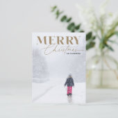 Cartes Pour Fêtes Annuelles Gold Joyry Script Serif Christmas Portrait (Debout devant)