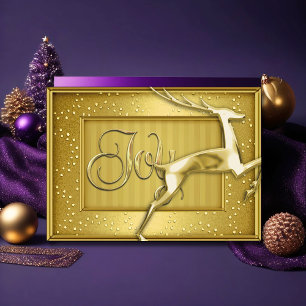 Cartes Pour Fêtes Annuelles Gold Jumping Deer Joy
