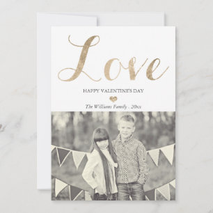 Cartes Pour Fêtes Annuelles Gold Love Valentine's Day Cards