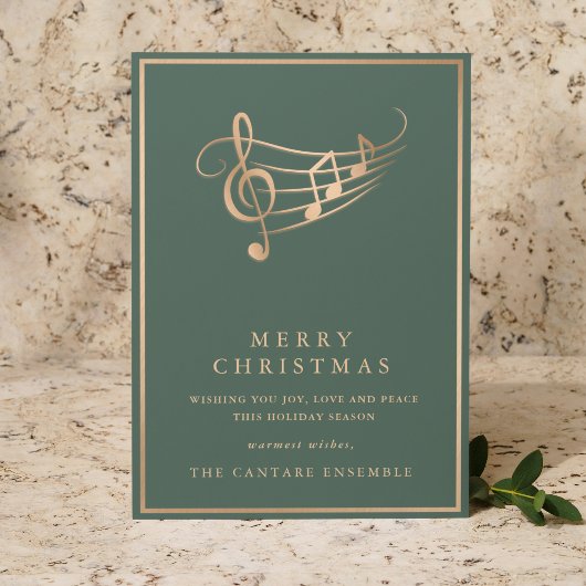 Cartes Pour Fêtes Annuelles Gold Music Notes Elegant Musical Christmas Card