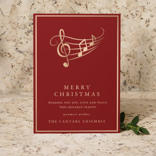 Cartes Pour Fêtes Annuelles Gold Music Notes Elegant Musical Christmas Card