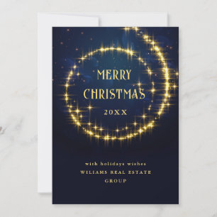 Cartes Pour Fêtes Annuelles Gold Navy éclats Noël d'entreprise