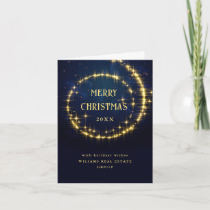 Cartes Pour Fêtes Annuelles Gold Navy éclats Noël d'entreprise