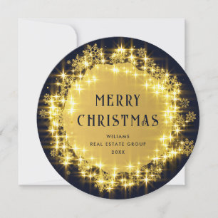 Cartes Pour Fêtes Annuelles Gold Navy éclats Noël d'entreprise