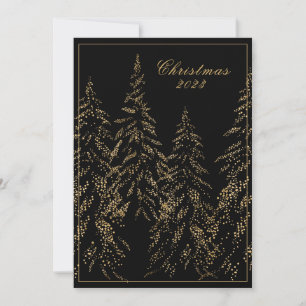 Cartes Pour Fêtes Annuelles Gold Parties scintillant Arbres de vacances Élégan