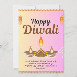 Cartes Pour Fêtes Annuelles Gold & Purple Diwali Greeting Card