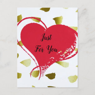 Cartes Pour Fêtes Annuelles Gold Red Love Heart Juste Pour Vous