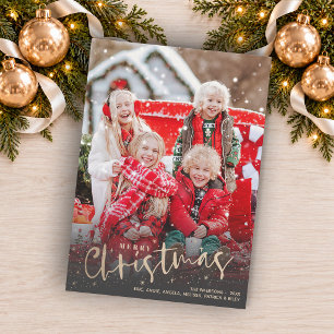 Cartes Pour Fêtes Annuelles Gold Script Joyeuse photo de Noël