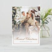 Cartes Pour Fêtes Annuelles Gold Script Merriest Christmas Photo (Debout devant)