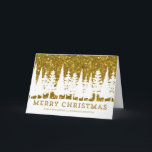 Cartes Pour Fêtes Annuelles Gold Sky Grand-fille Noël<br><div class="desc">Joyeux Noël pour la carte de voeux petite-fille en parties scintillant d'or ciel motif,  illustration blanche enneigée et texte vintage,  souhaite à votre petite-fille bien cette saison de vacances avec cette carte de voeux élégante.</div>