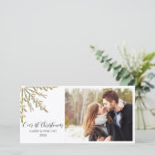 Cartes Pour Fêtes Annuelles Gold Snowflon premier Noël ensemble (Debout devant)