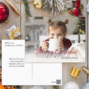 Cartes Pour Fêtes Annuelles Gold Sparkings Joyeux Noël Calligraphie Photo