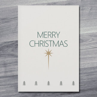 Cartes Pour Fêtes Annuelles Gold Star Minimalist Christmas Card