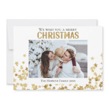 Gold star photo personnalisée Flat Holiday Christm