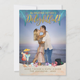 Cartes Pour Fêtes Annuelles Gold Tropical Holidays Noël en Floride Photo