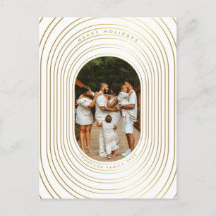 Cartes Pour Fêtes Annuelles Gold White Photo Famille