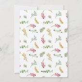 Cartes Pour Fêtes Annuelles Gold Winter Greenery Joyeux Noël Script Photo (Dos)