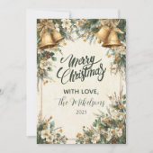 Cartes Pour Fêtes Annuelles Golden Bells Noël rustique (Devant)