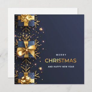 Cartes Pour Fêtes Annuelles Golden Blue Christmas Ornament Salutation d'entrep