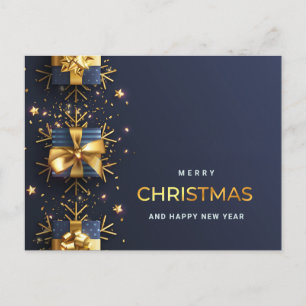 Cartes Pour Fêtes Annuelles Golden Blue Christmas Ornament Salutation d'entrep