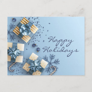 Cartes Pour Fêtes Annuelles Golden Blue Christmas Ornament Salutation d'entrep