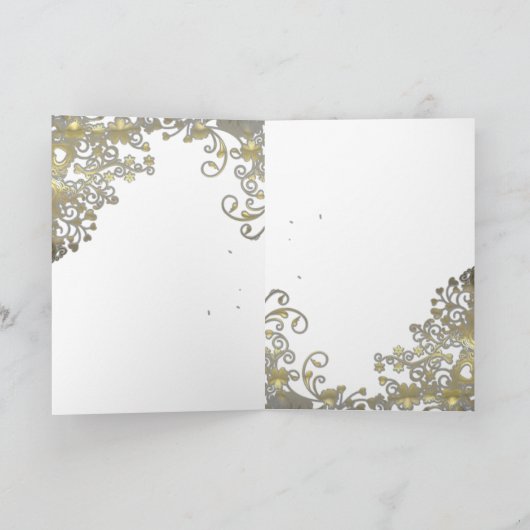 Cartes Pour Fêtes Annuelles Golden Elegant Floral Valentine Card (Intérieur)
