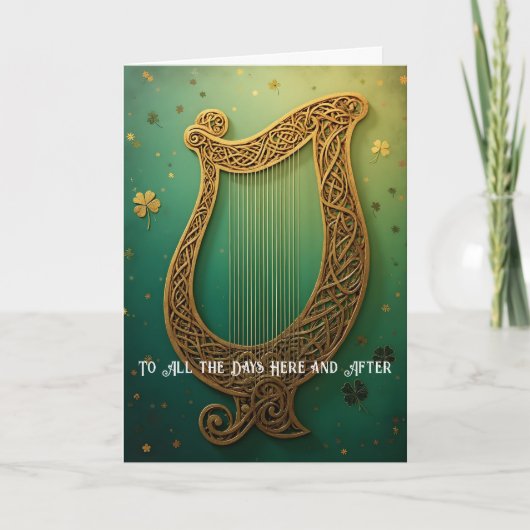 Cartes Pour Fêtes Annuelles Golden Harp Irish Toast St. Patrick's Day (Devant)