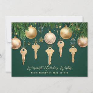 Cartes Pour Fêtes Annuelles Golden Keys Real Estate Holiday Card