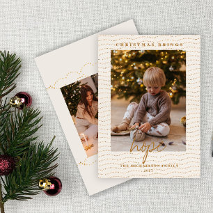 Cartes Pour Fêtes Annuelles Golden Lights Bokeh Christmas Hope 2 Photo